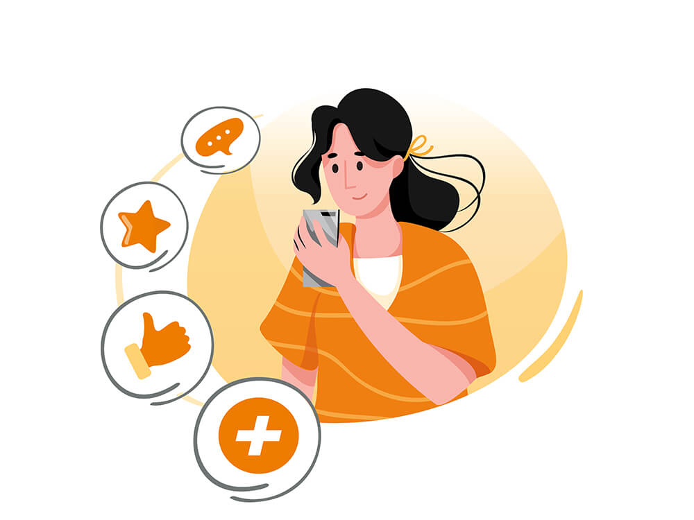 Illustration Gesundheitsapplikation Nutzung